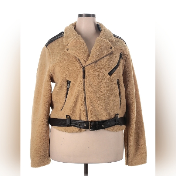Polo Ralph Lauren Jackets & Blazers - $398 NWT POLO RALPH LAUREN Women's XXL Moto Sherpa Fleece Jacket Leather Trim